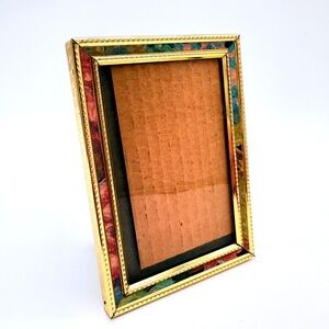 Vintage Gold Picture Frame 3.5x5 Boho Eclectic Hollywood Regency Decor
